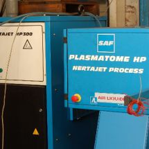 SALDCUT SERVICE - Pantografo plasma usato PLASMATOME 20HP + BANCO ASPIRANTE COMPLETO